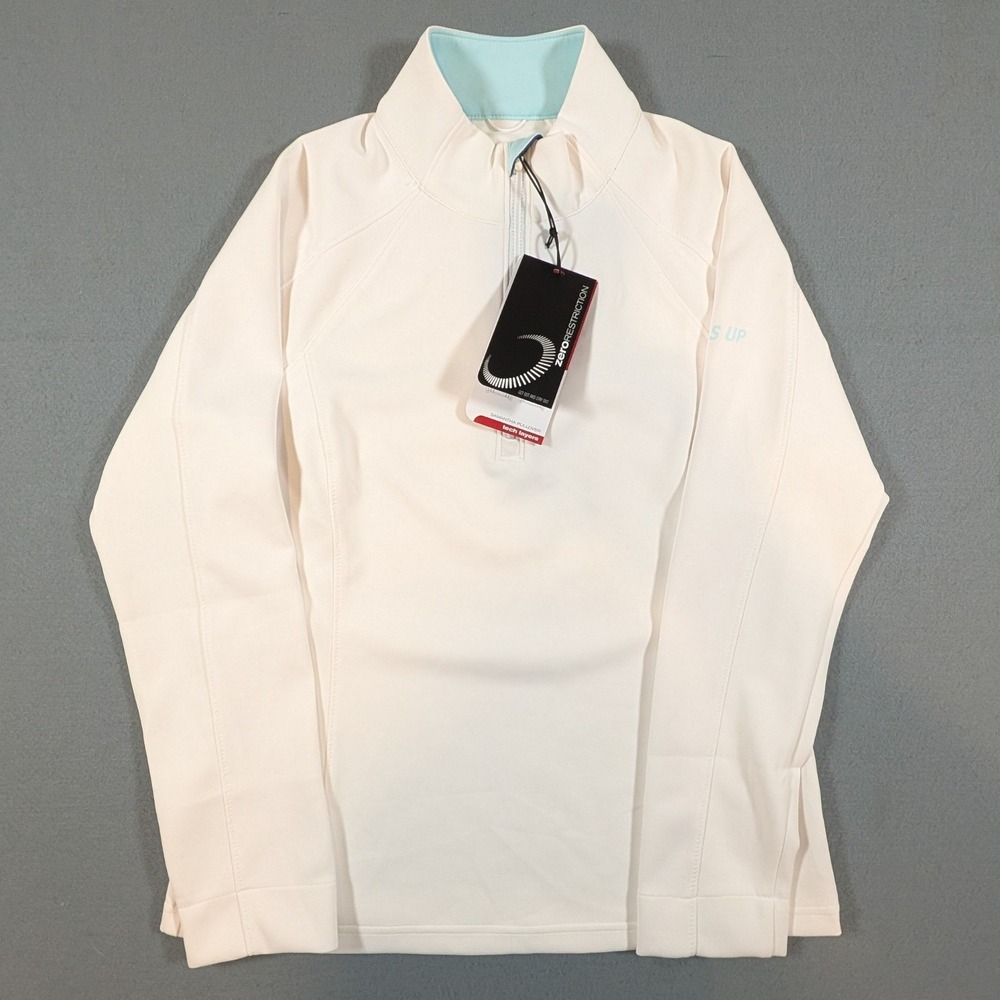 Zero Restriction Samantha Z500 Pullover Womens Medium White Golf Quarter Zip NEW